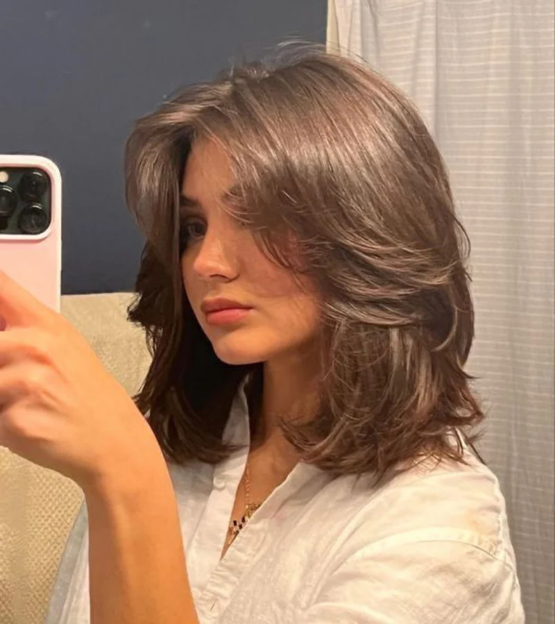 Short Bouncy Brunette Layers