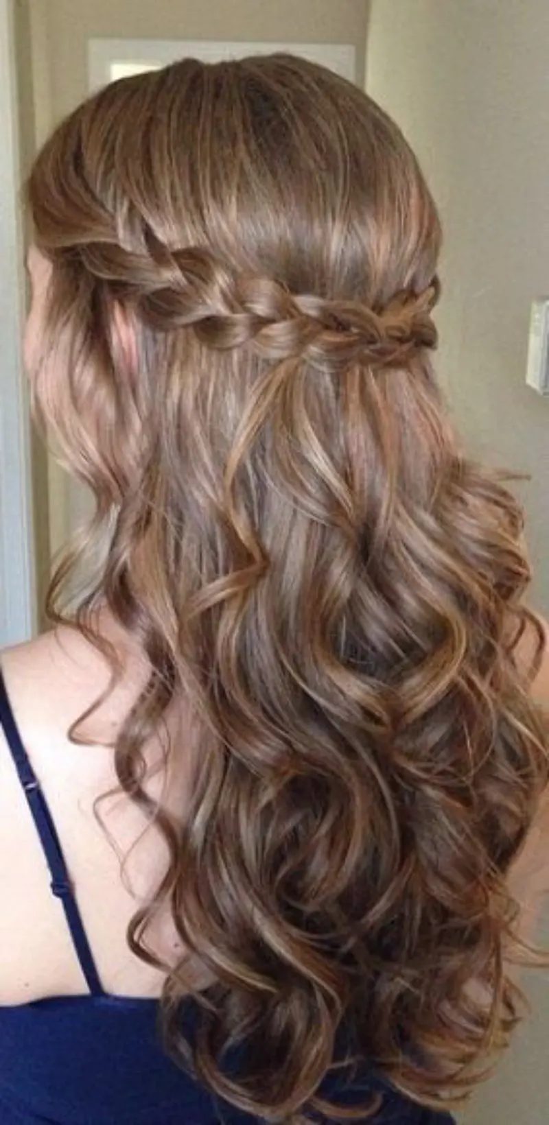 Soft Cascading Curls Half-Up homecoming hairstyle