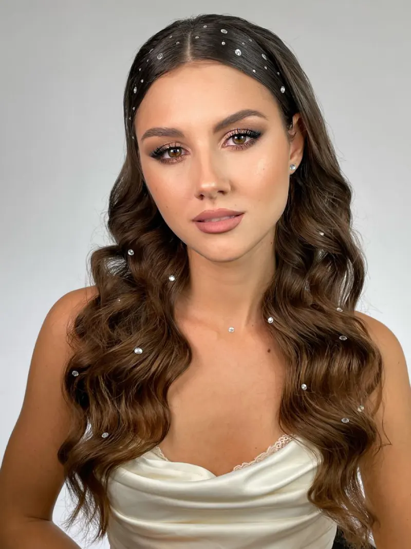 Glam Hollywood Waves with Side Part homecoming hairstyle