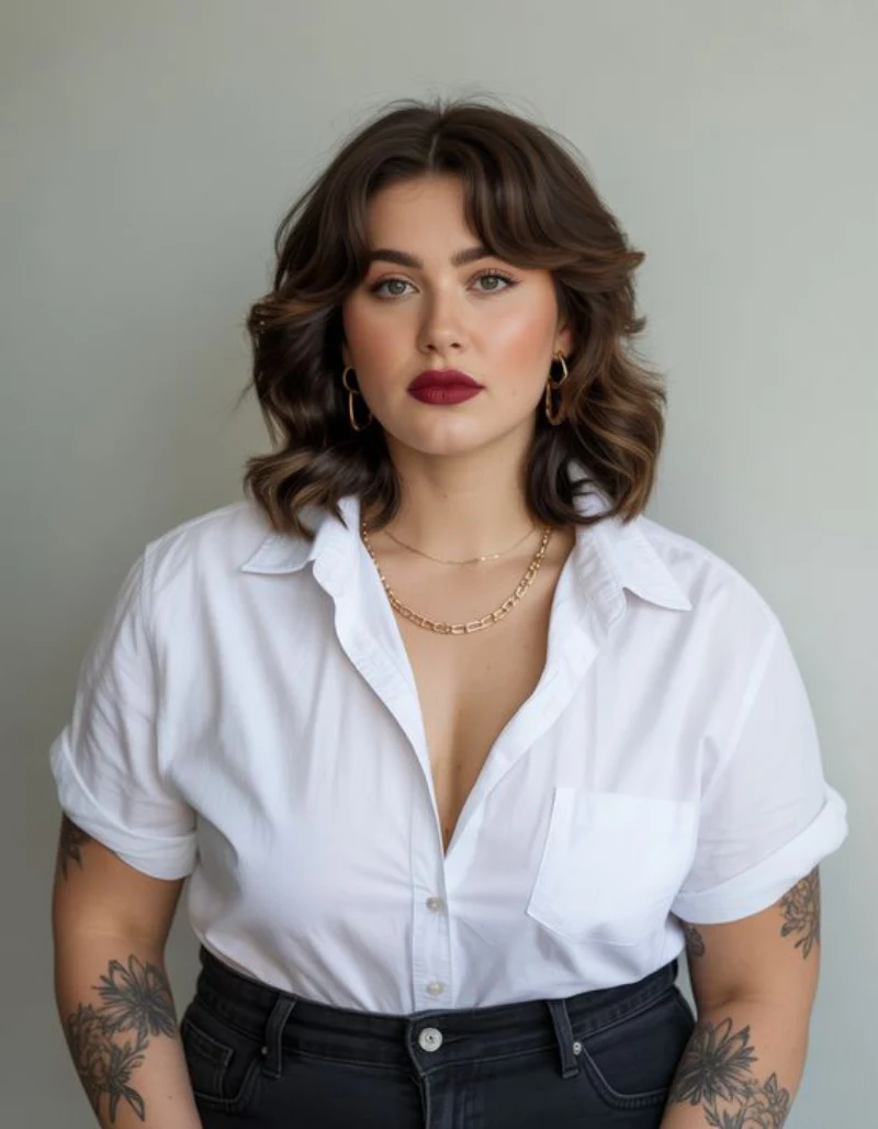 Glossy Dark Long Bob