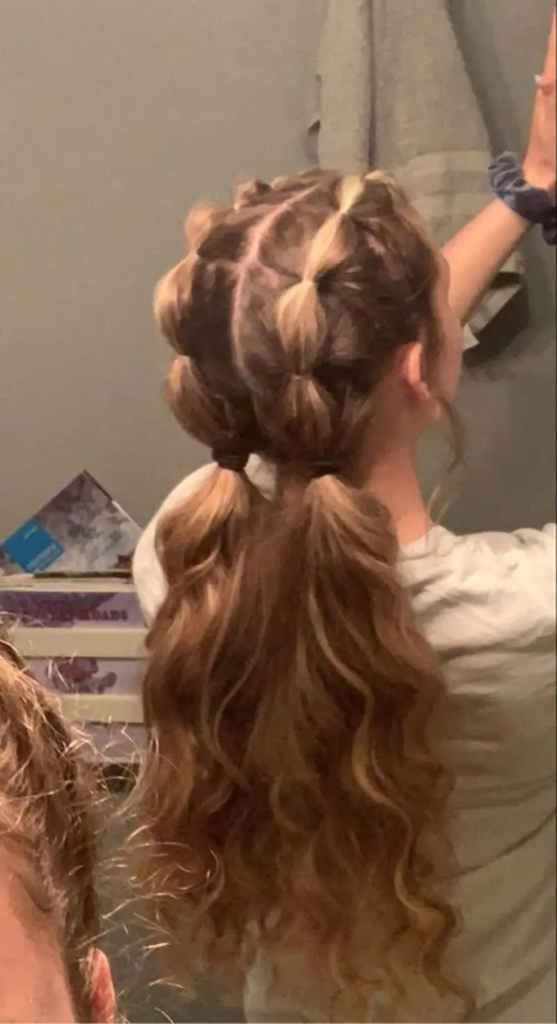 braided ponytail with waves track hairstyles