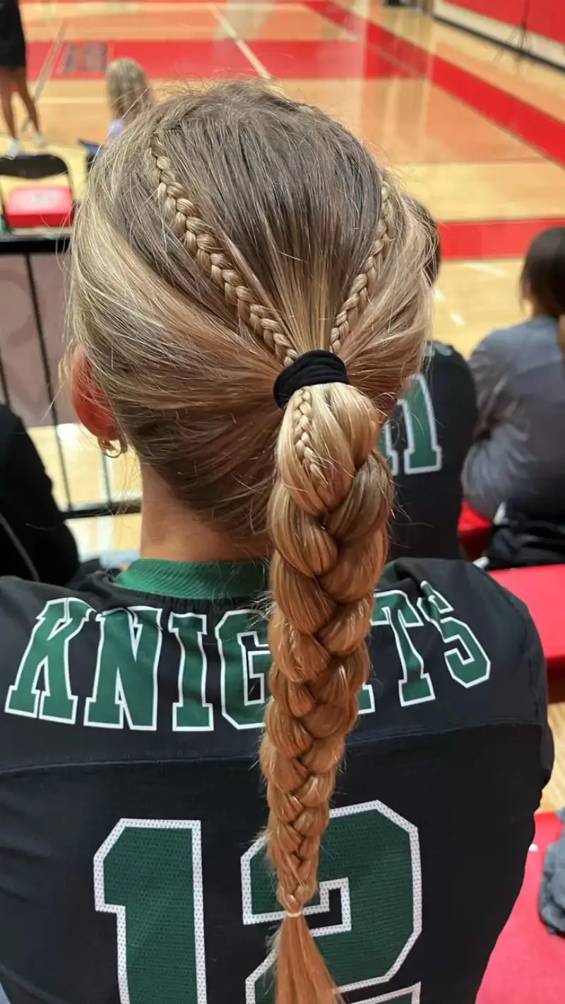 braided ponytail sports style track hairstyles