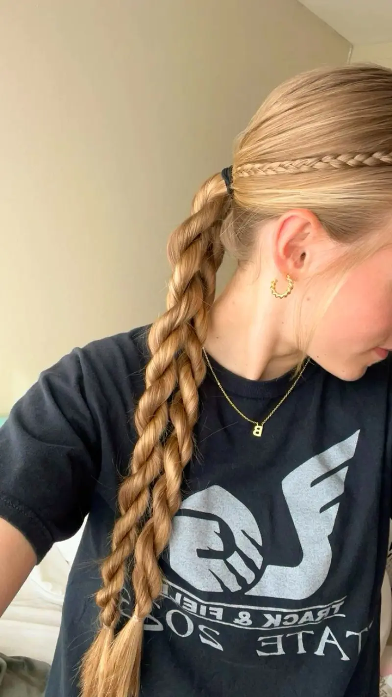 side double braid hairstyle track hairstyles