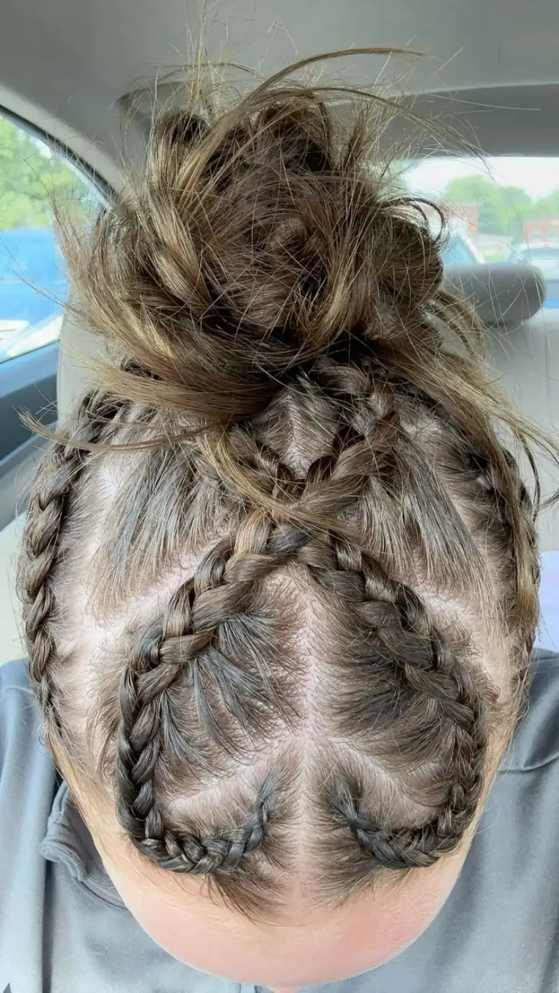cross braid bun style track hairstyles