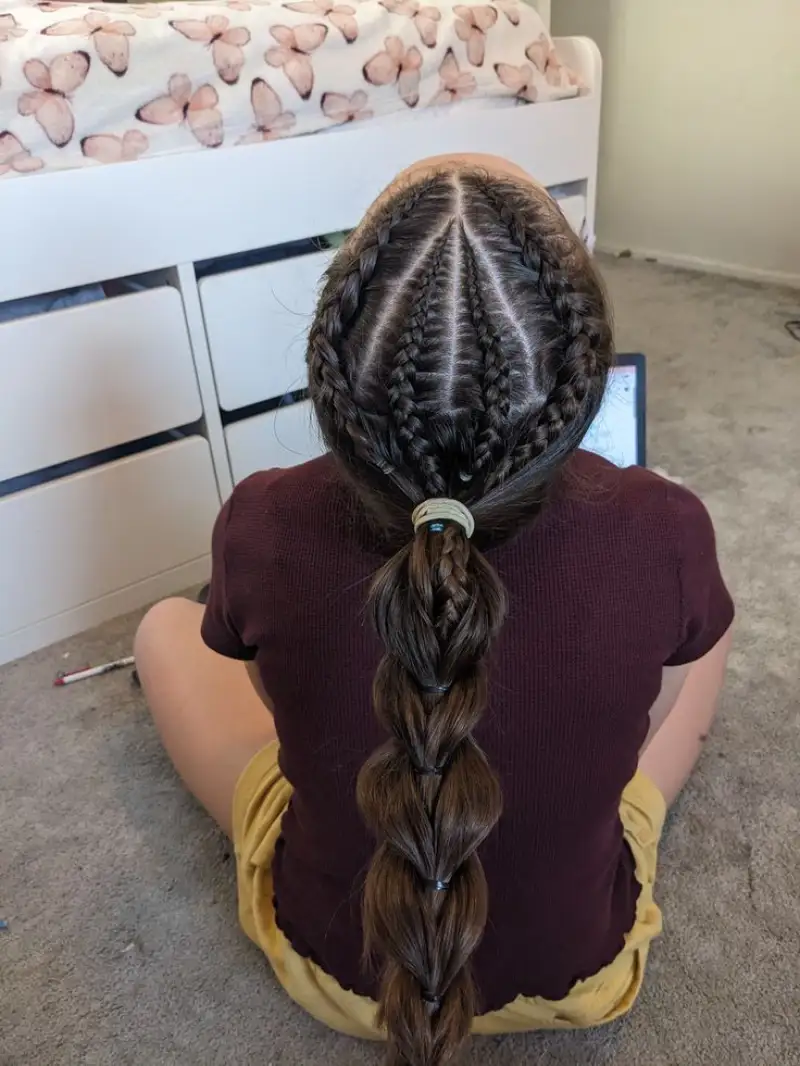 full length cornrow braid style track hairstyles