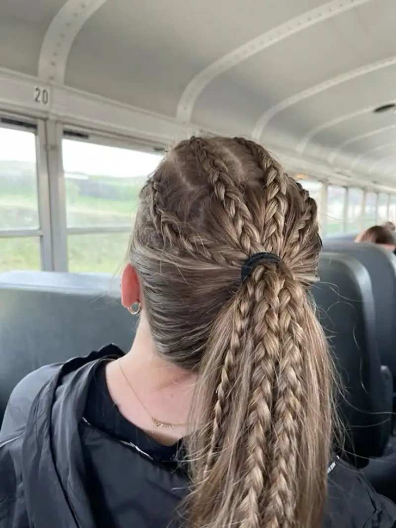 tight multi braid ponytail hairstyle track hairstyles