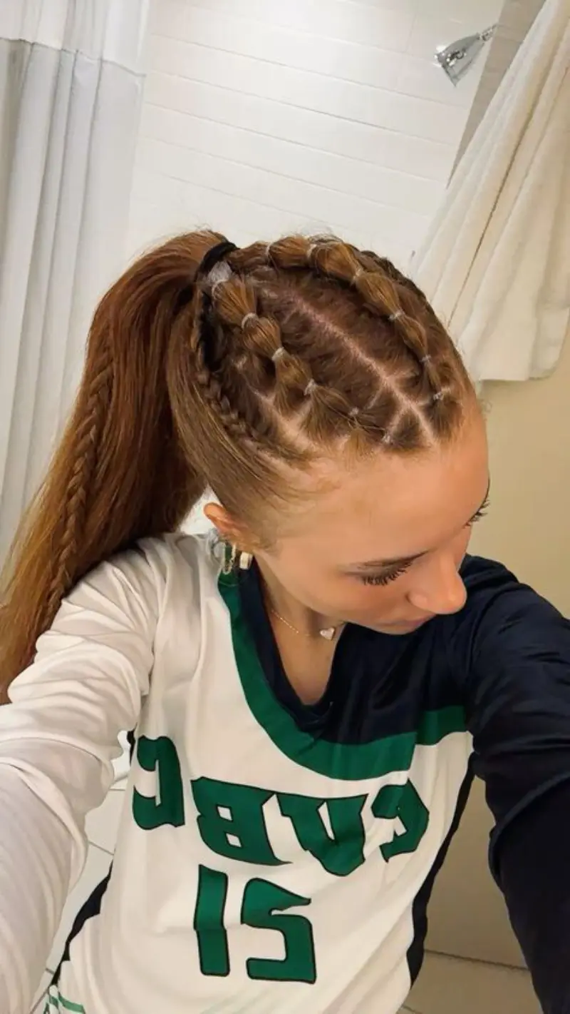 side braid ponytail track hairstyles