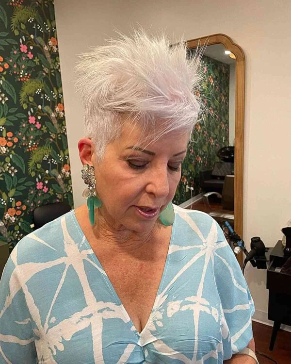 Silver Pixie Shaved Side