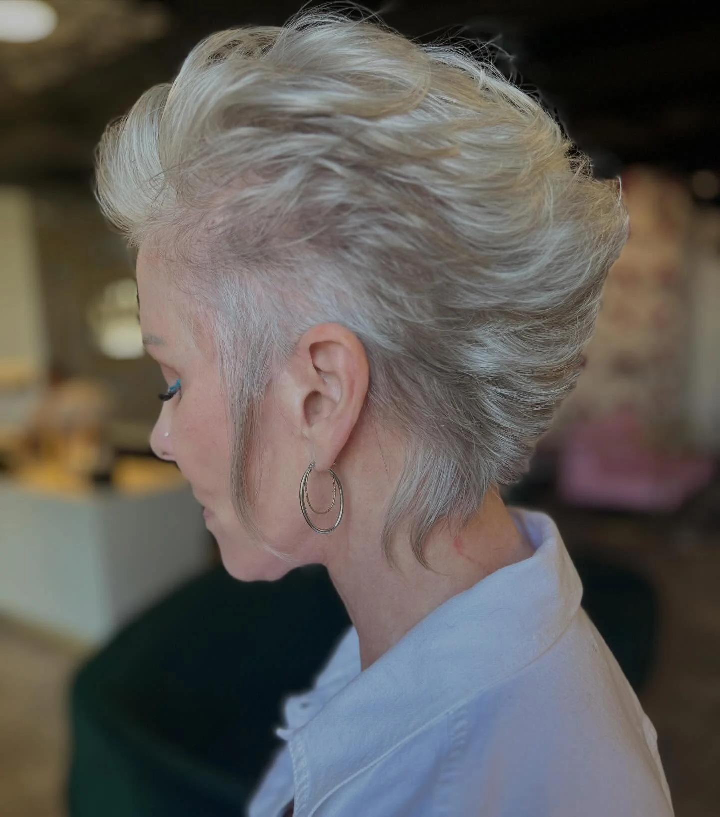 Short Spiky Silver Hair