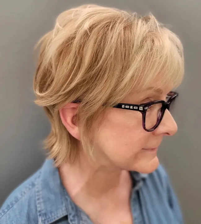 Fun Shaggy Blonde Cut