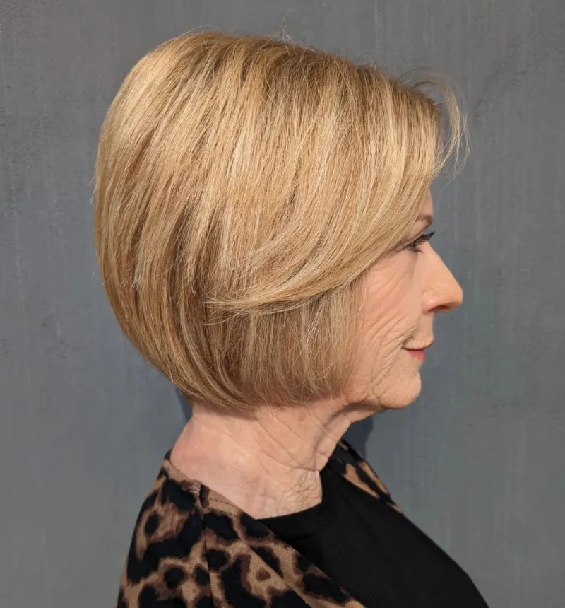 elegant layered bob cut