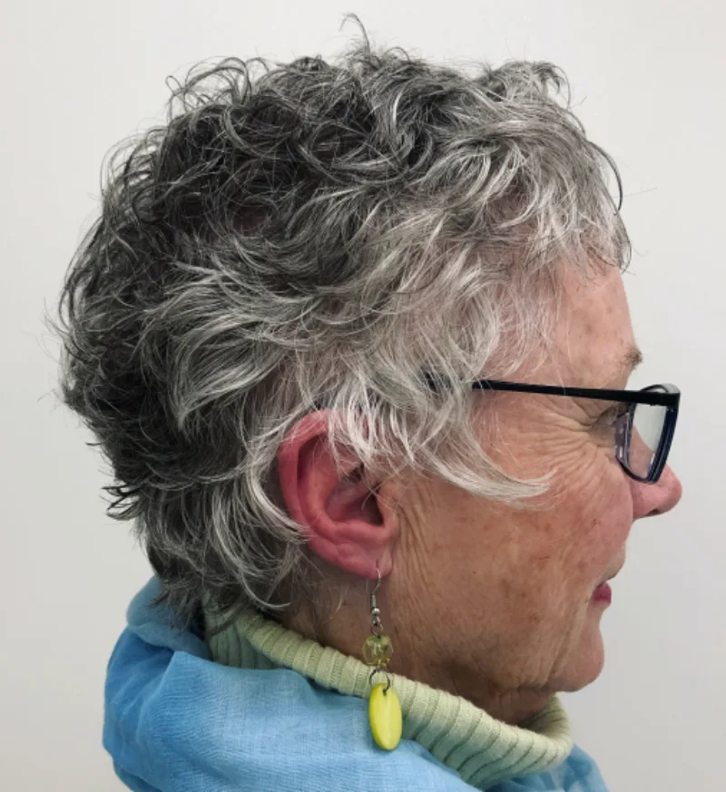curly short gray haircut