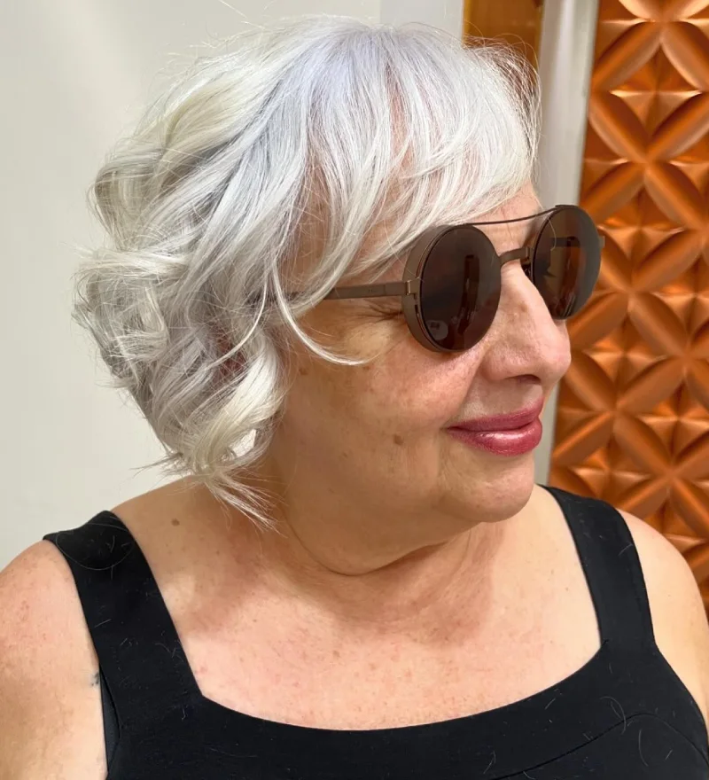 wavy silver bob with style