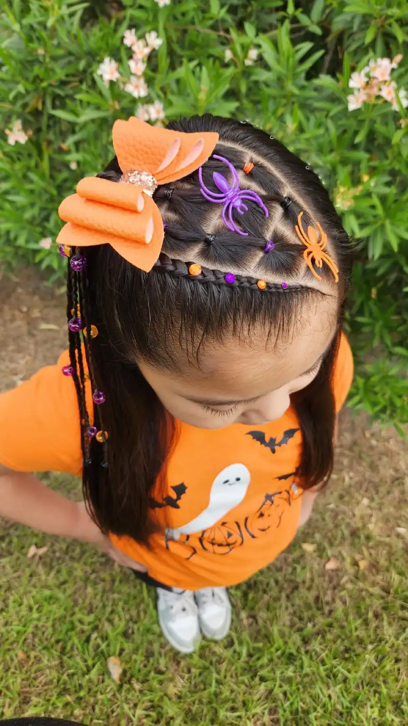 starry witch hair halloween hairstyle for kids