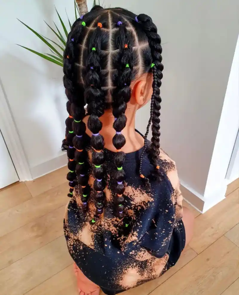 creepy crawly braids halloween hairstyle for kids