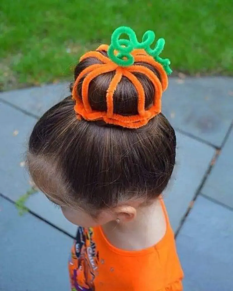 pumpkin bun hairstyle halloween hairstyle