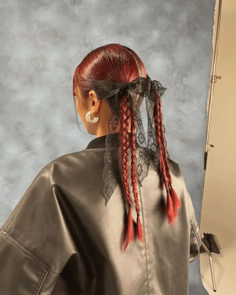 bloody hair streaks halloween hairstyle