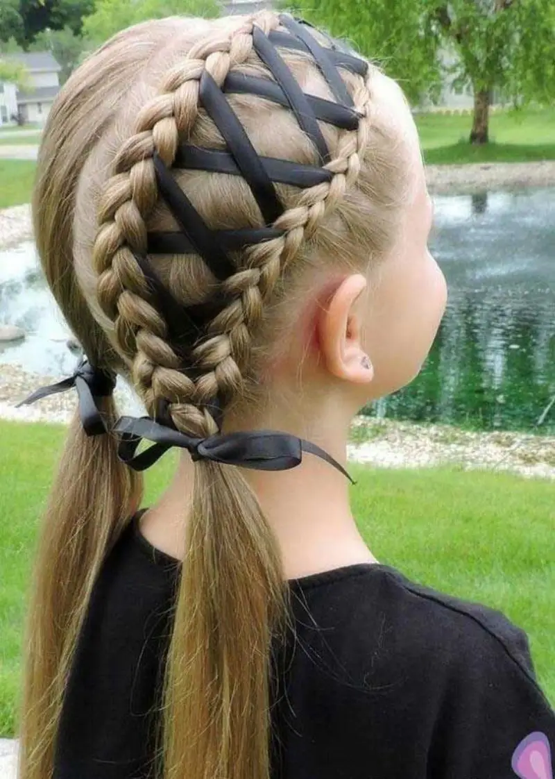 stitched braid hair halloween hairstyle