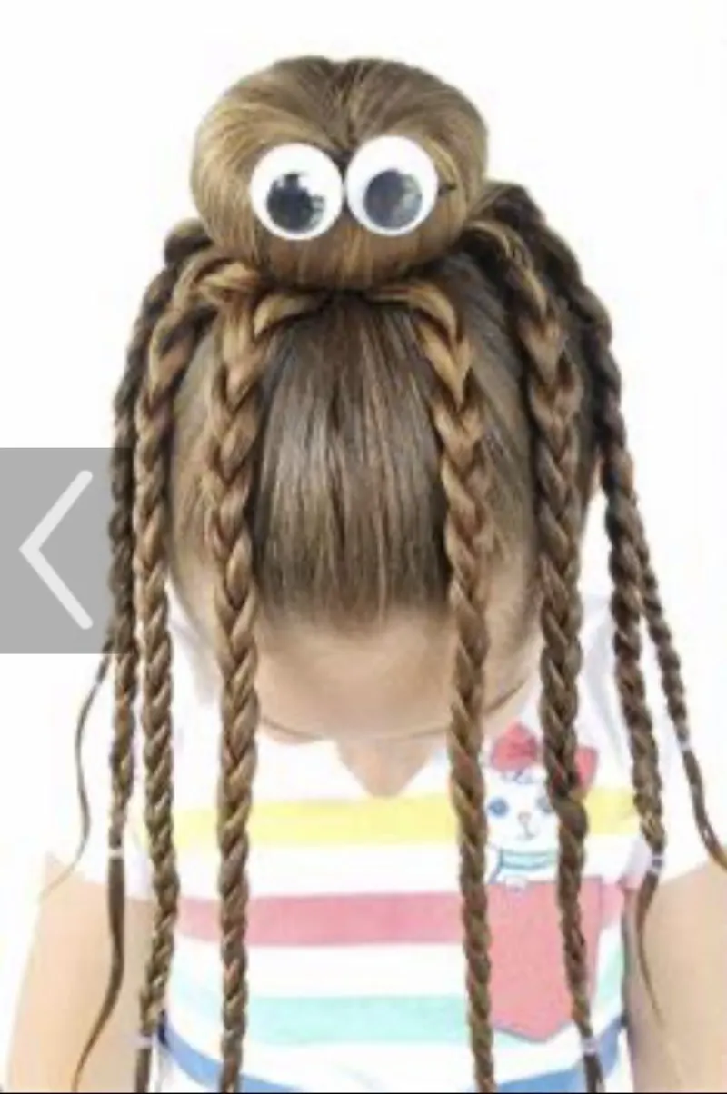 monster eyes braided hair halloween hairstyle