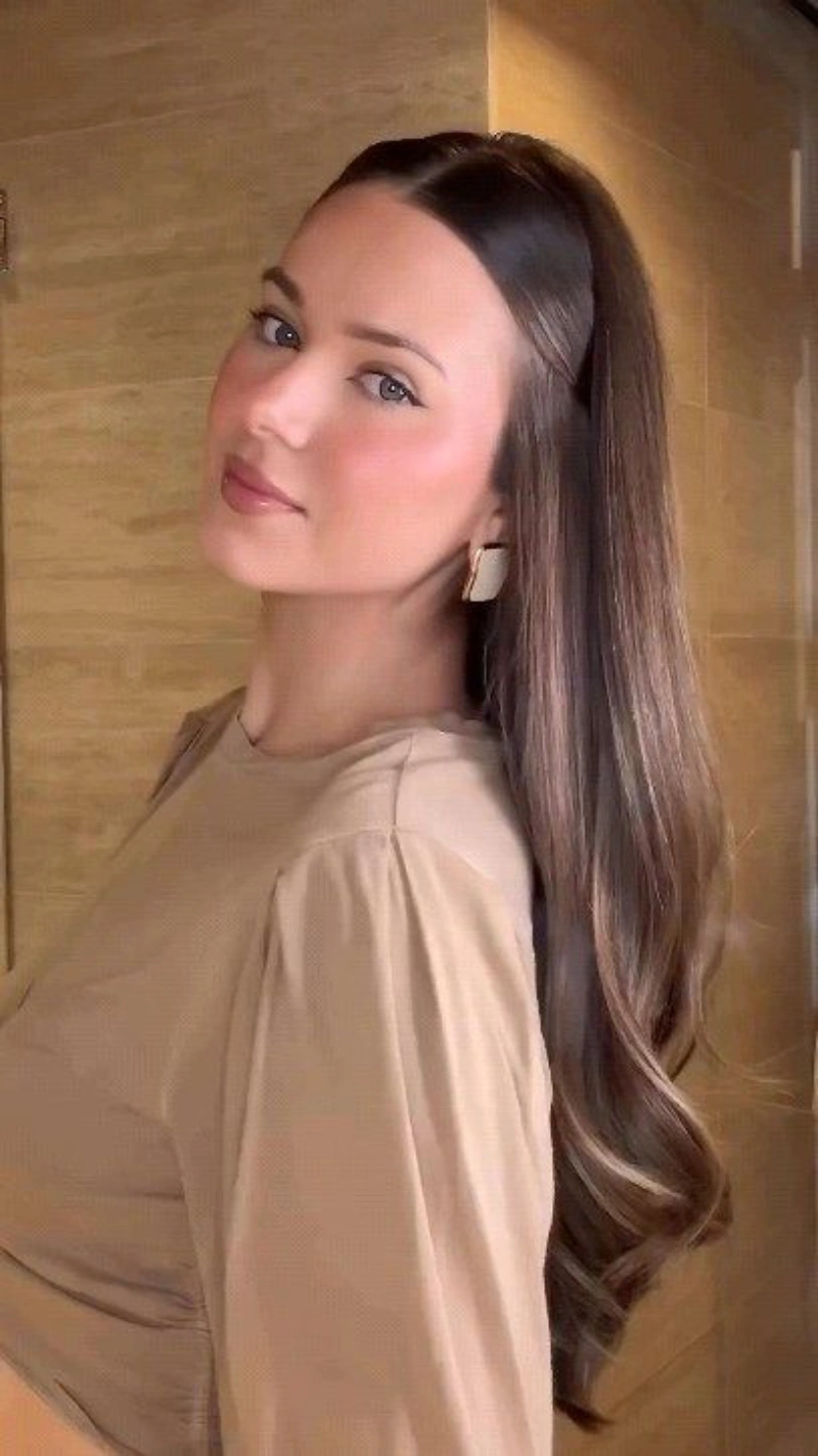 Sleek Half Up Look
