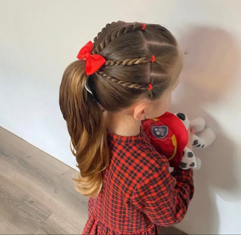 Side Braid Ponytail School Style