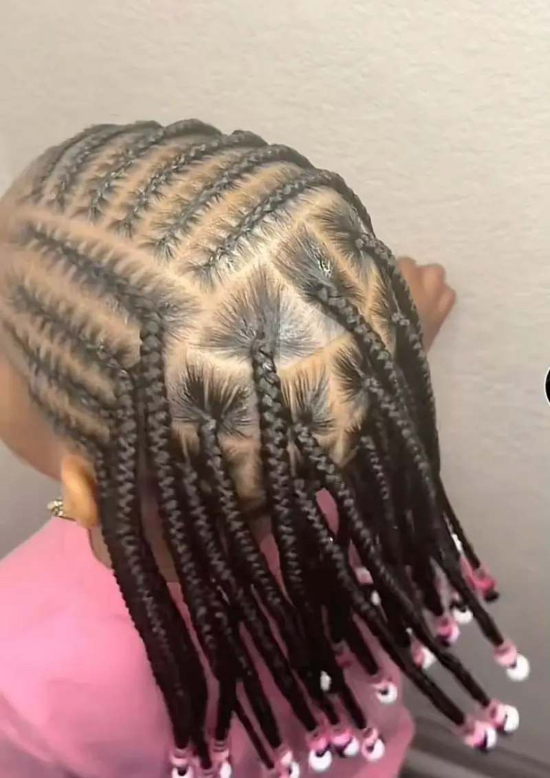 Beaded Braids Kids School Hairstyle