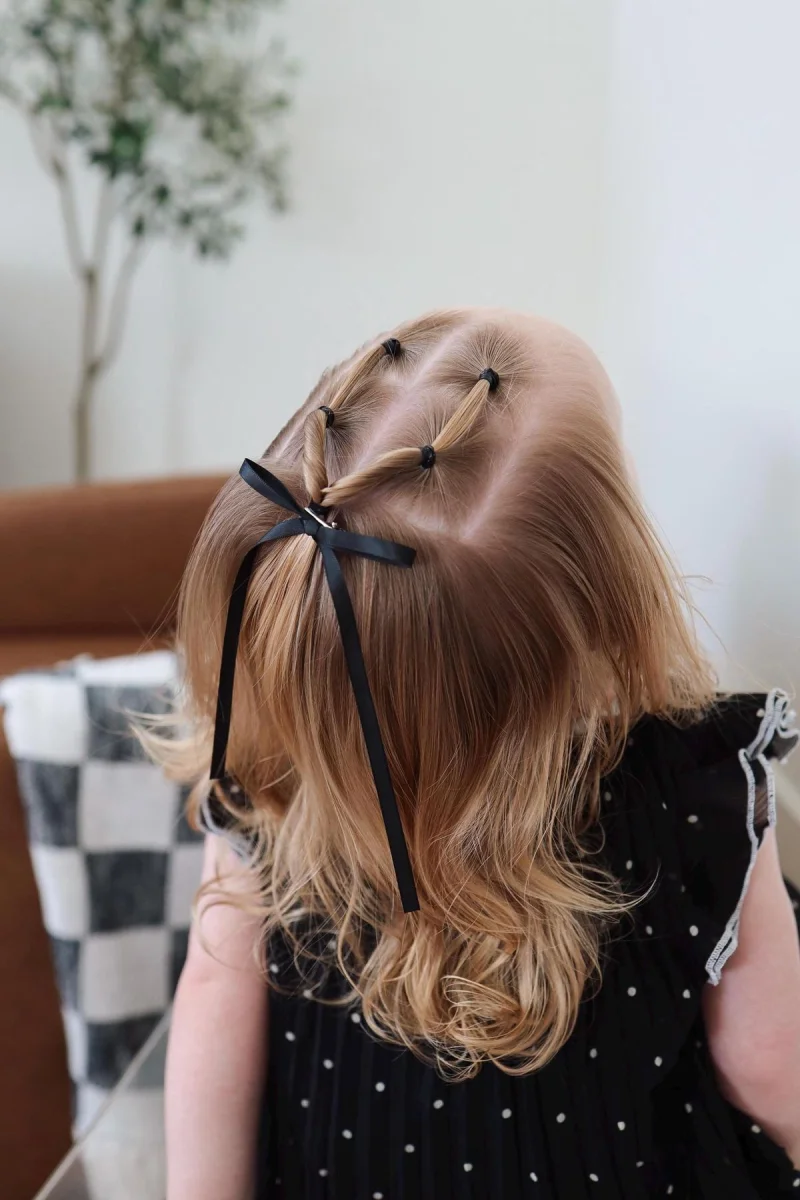 Half Pony with Clip School Hairstyle