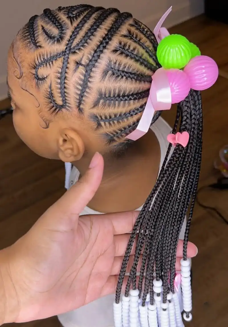 Braided School Hairstyle with Beads