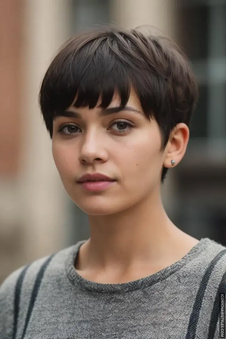 layered hair with bangs