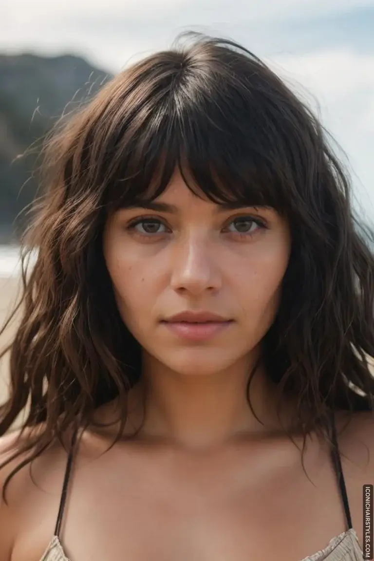 layered hair with bangs