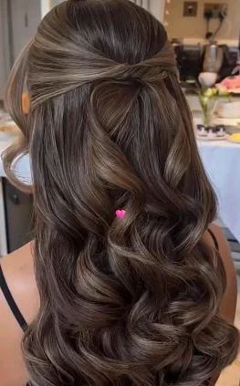 Shiny Half Up Waves