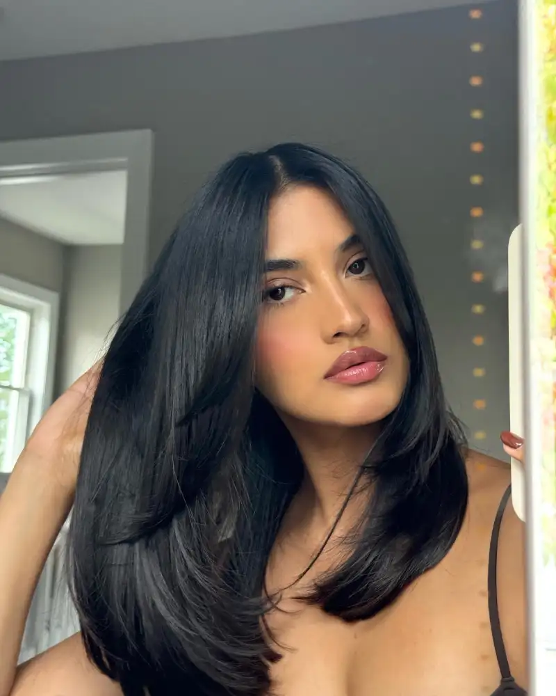 Medium Length Haircut for Round Faces