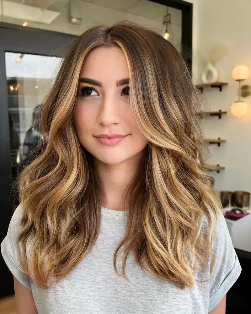 Medium Length Haircut for Round Faces