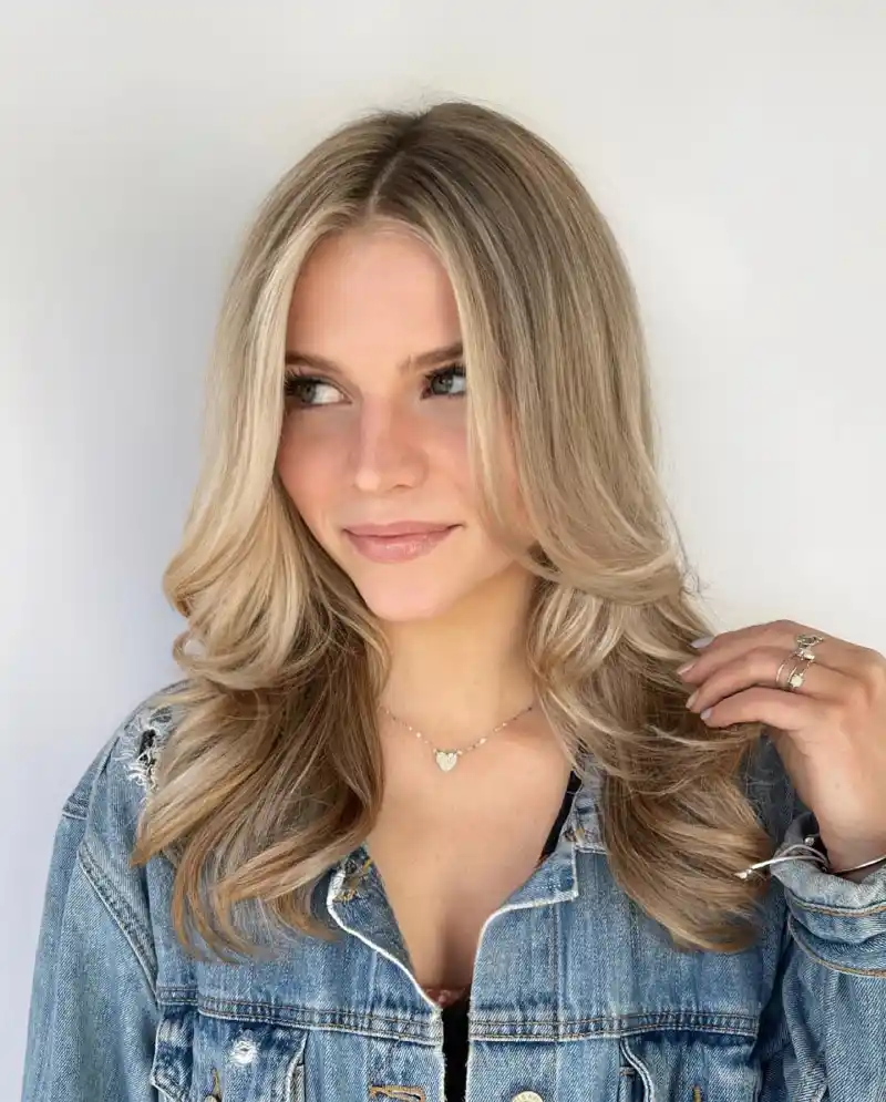 Medium Length Haircut for Round Faces