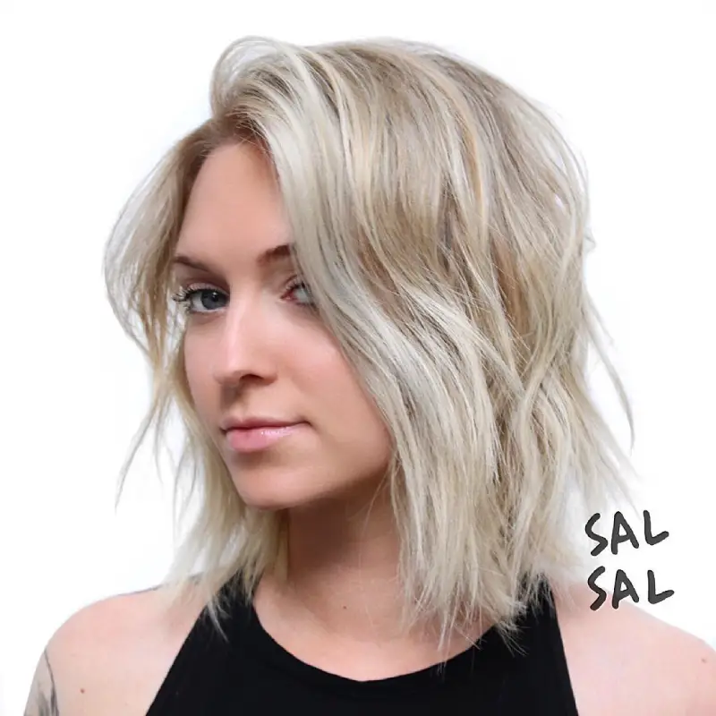 Medium Length Haircut for Round Faces