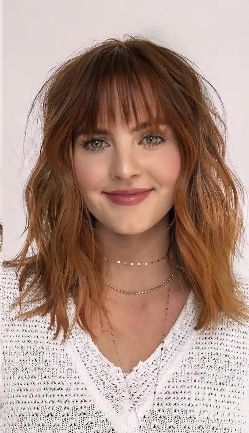 Medium Length Haircut for Round Faces