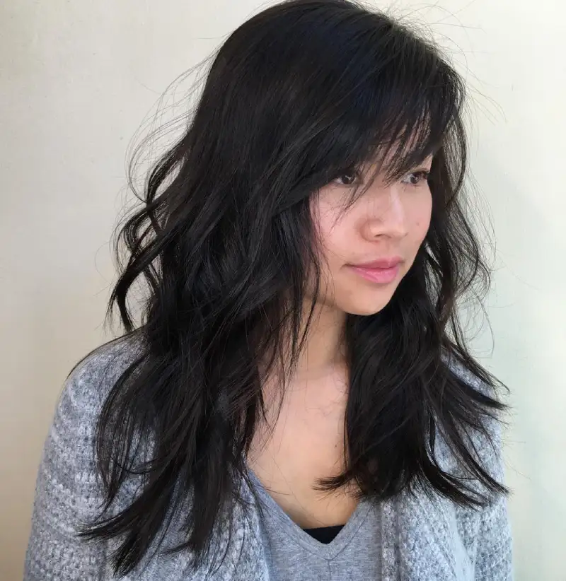 Medium Length Haircut for Round Faces