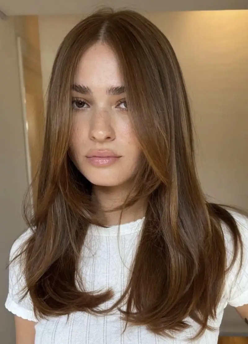 Medium Length Haircut for Round Faces
