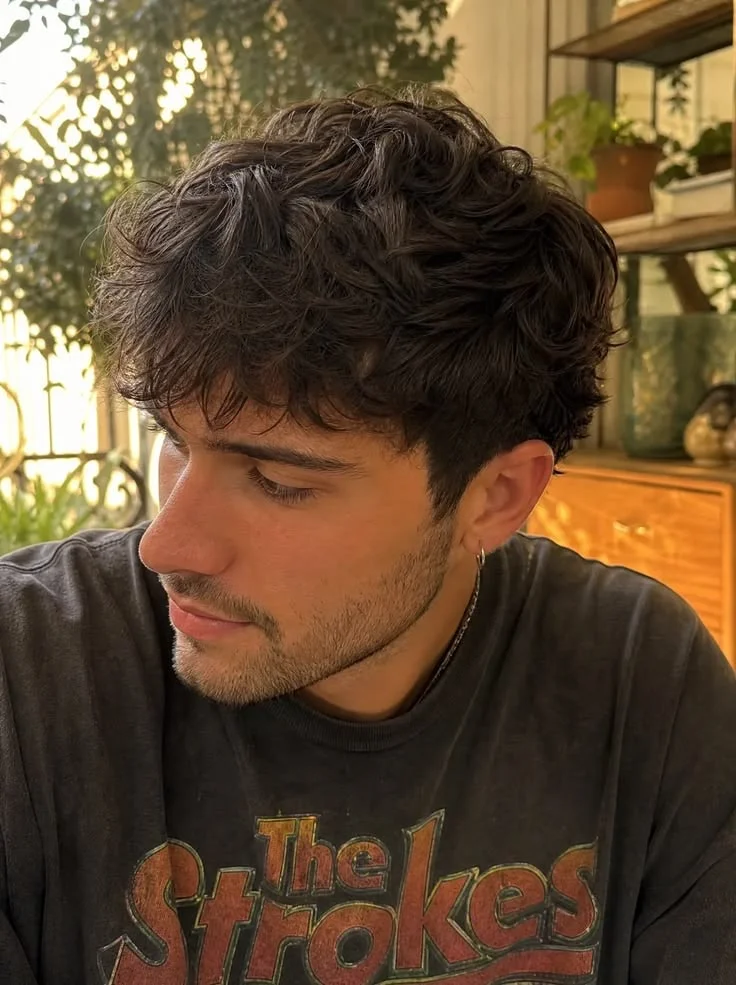 Textured Curly Crop Look