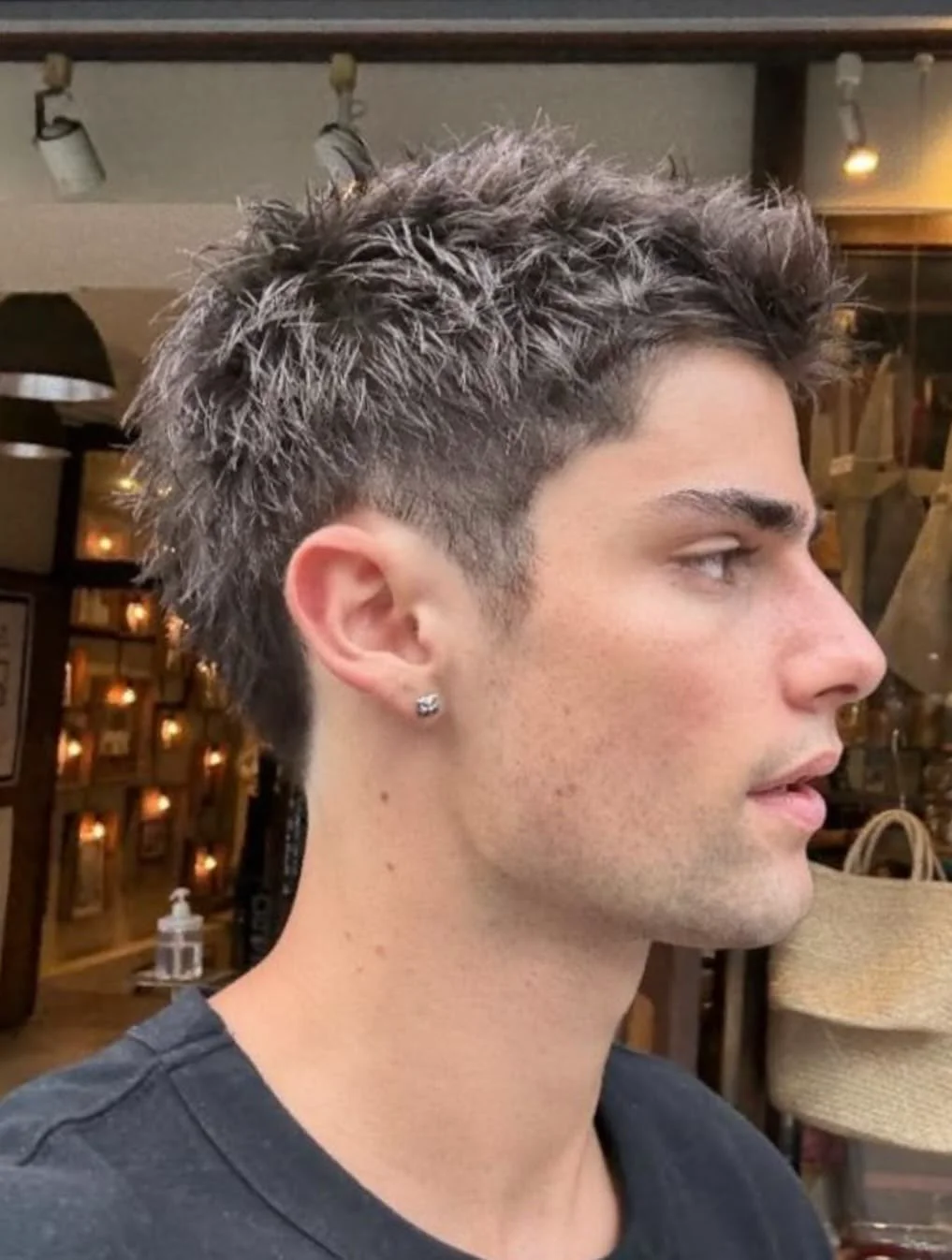 Spiky Faded Sides Look