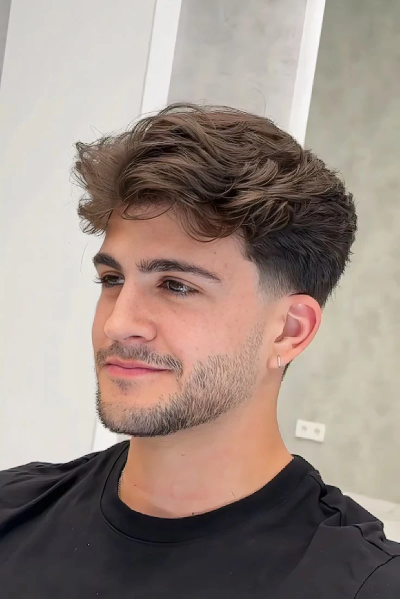 Tapered Wavy Pompadour