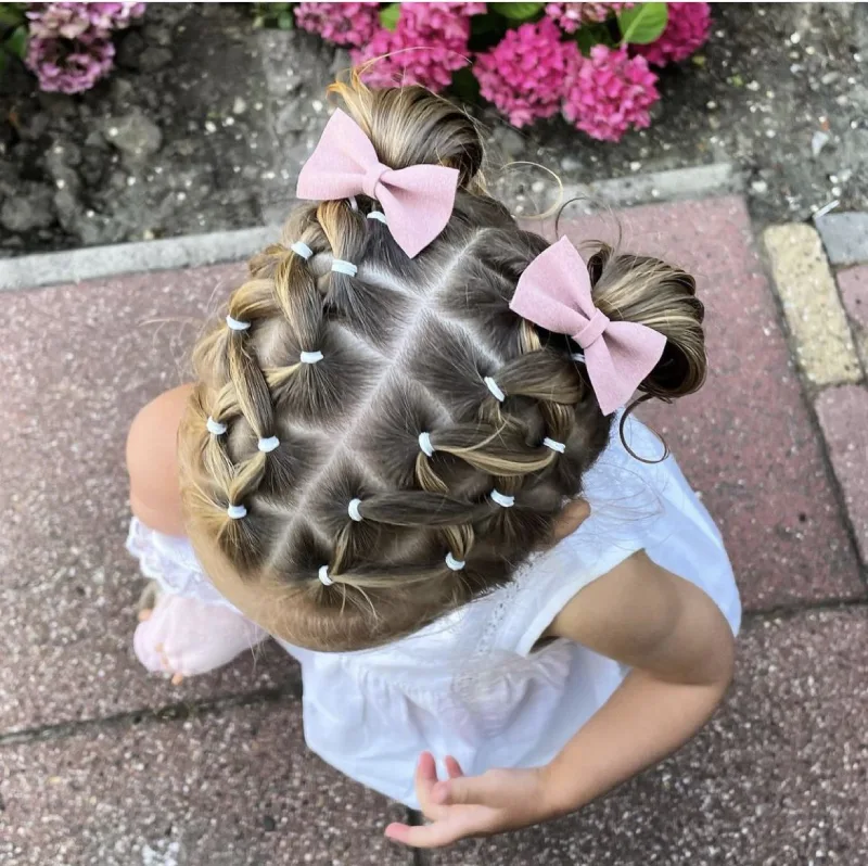 Tiny Pink Bow Buns