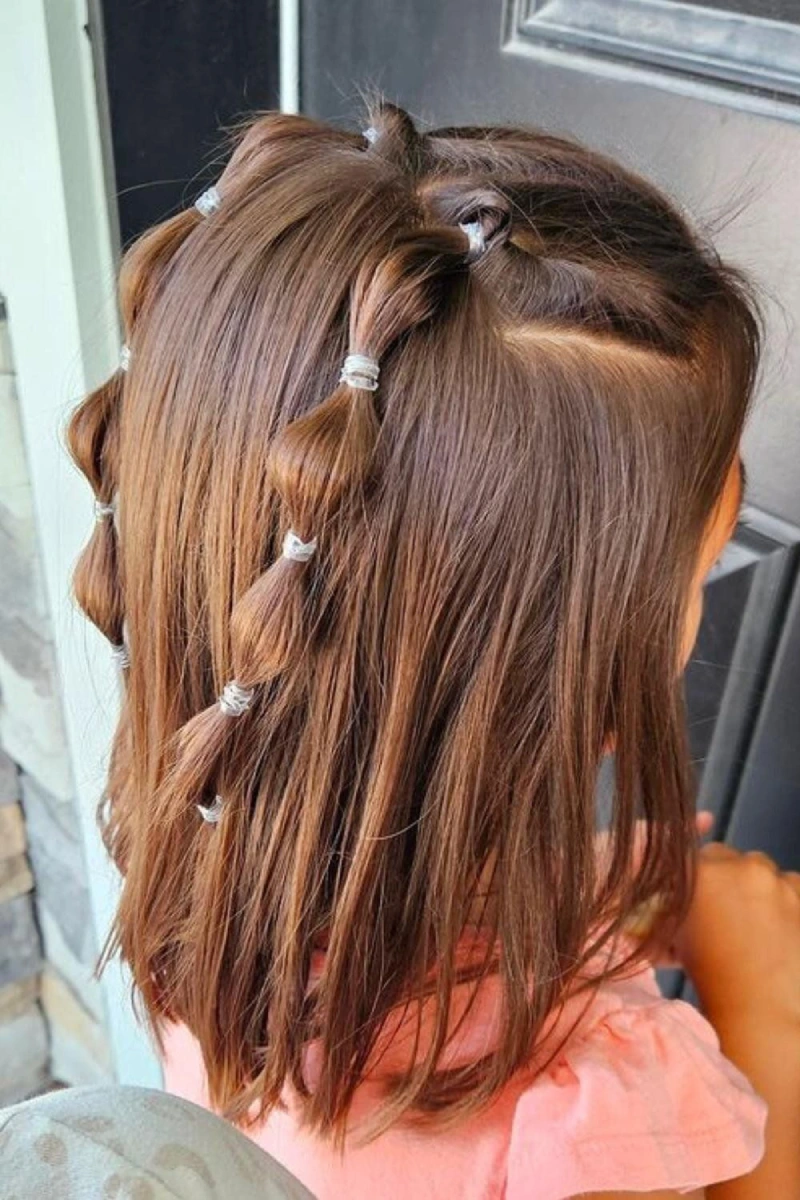 Half-Up Bubble Braids
