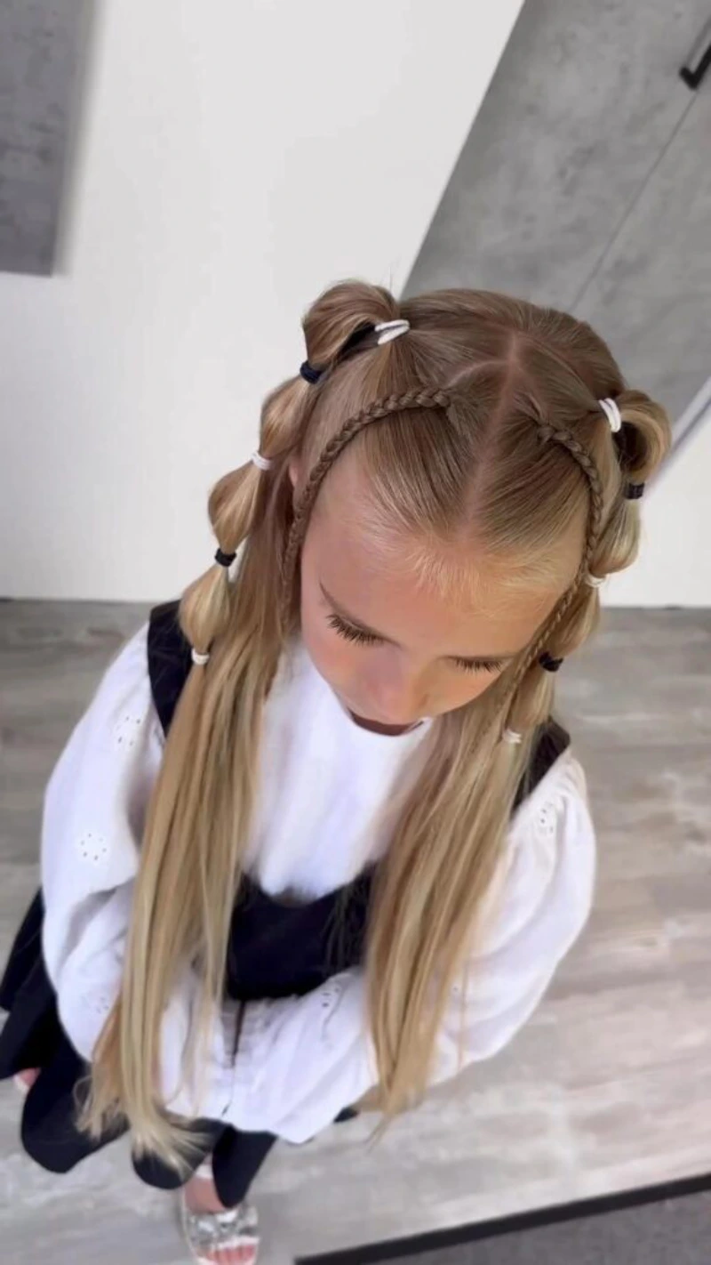 High Bubble Braid Pigtails