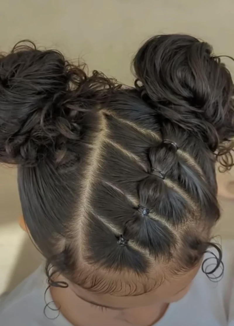 Double Bun Braided Style Picture Day Hairstyles