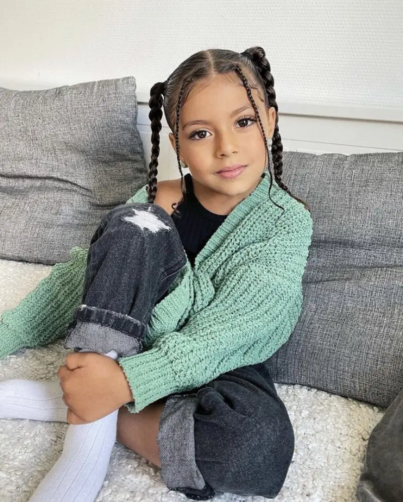 Box Braided Pigtails Picture Day Hairstyles