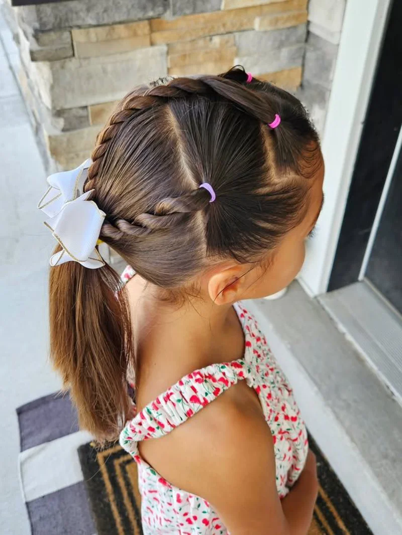 Twisted Ponytail with Bow Picture Day Hairstyles