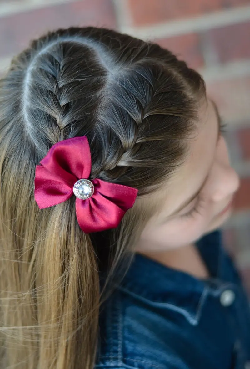 Hearted part French Braid Picture Day Hairstyles