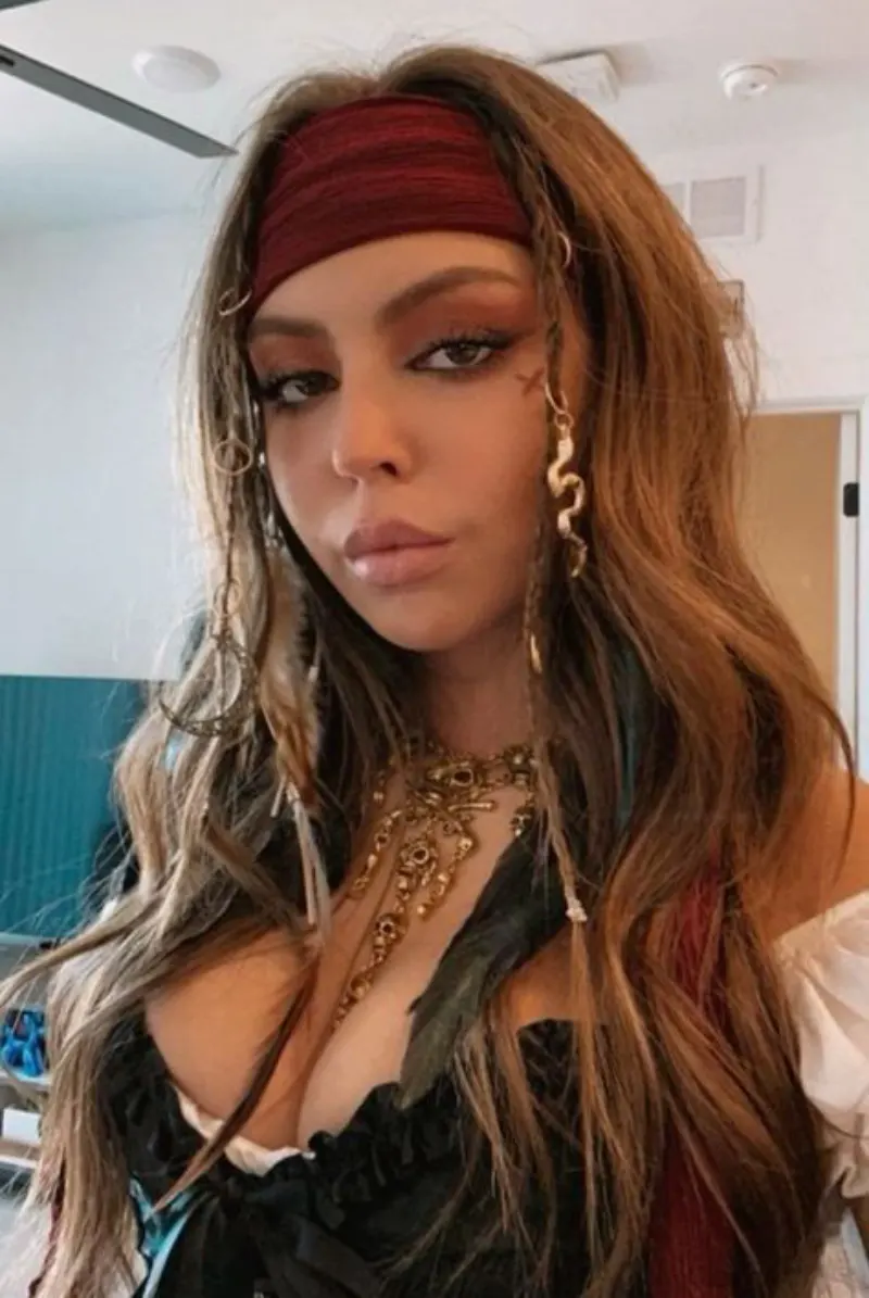 Fierce Pirate Waves with Red Bandana Pirate Hairstyles for Women