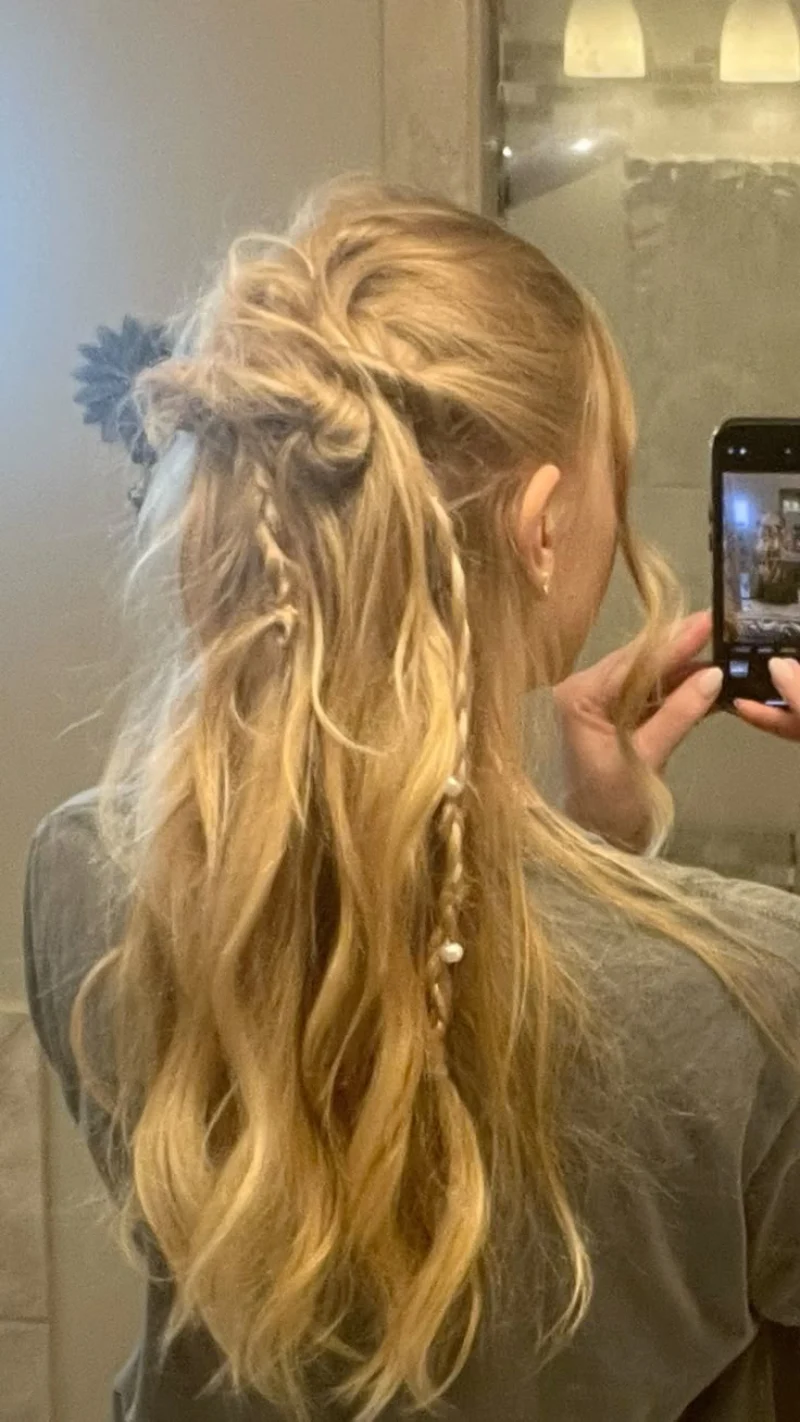 Golden Half-Up Pirate Ponytail Pirate Hairstyles for Women
